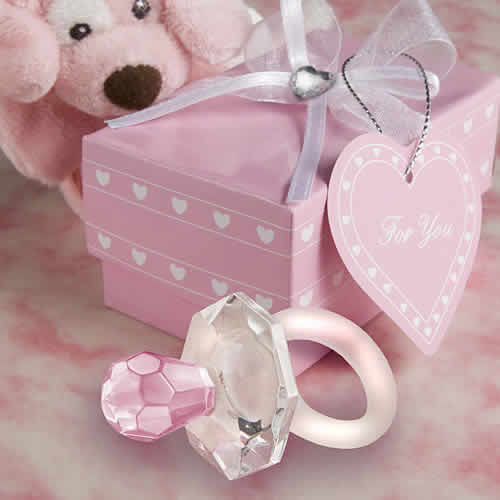 Crystal Pink Pacifier Favors
