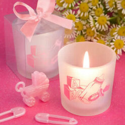 10 X BABY SHOWER SCENTED CANDLE FAVOURS UNISEX MINT GREEN GIFT BOX 