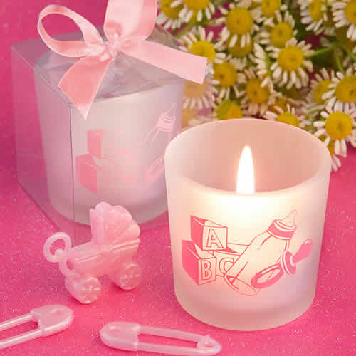 Baby girl candle favors