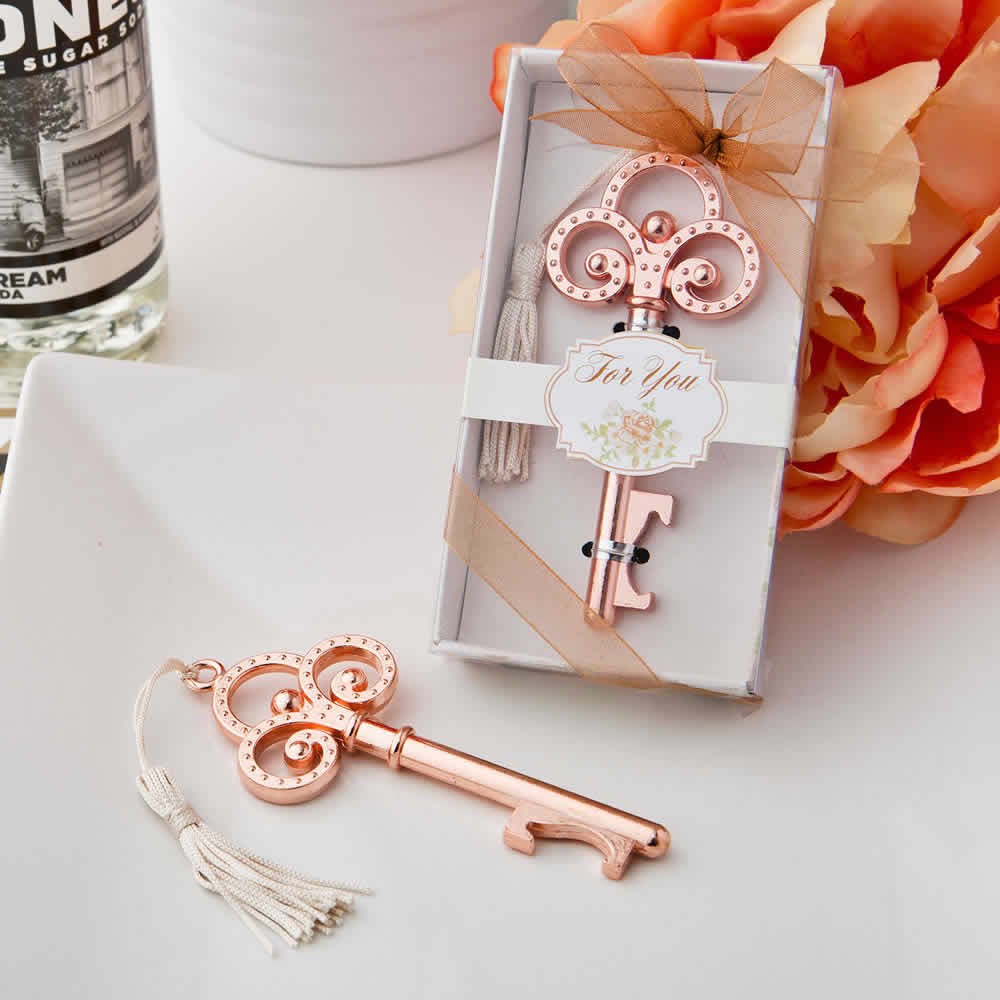 Details about   50 pcs Skeleton Keys bottle openers Rose Gold Double sided wedding favors 