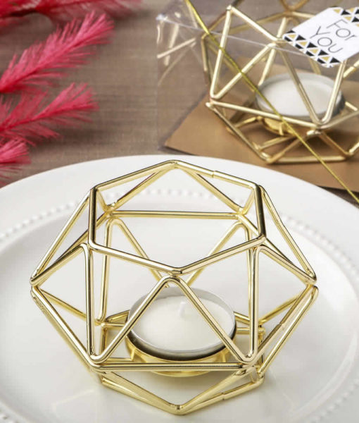 gold geometric candle holder