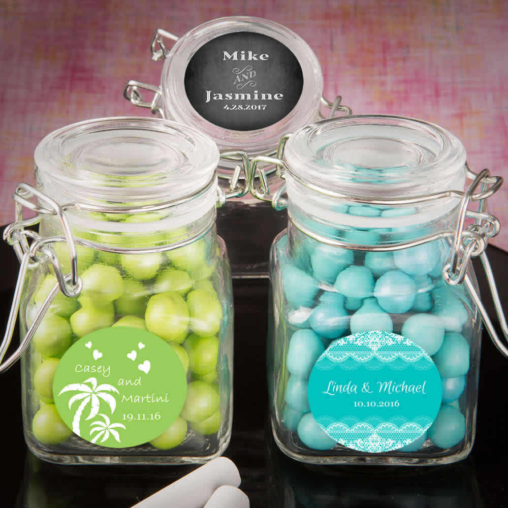 Apothecary Jar Favors With Hinged Lid - FREE Rush with Custom Design