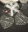 Heart Design Glass Coaster (Set Of 2)