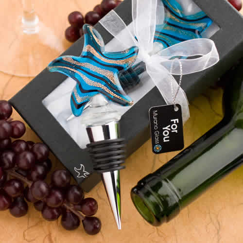 Murano Starfish Design Wine Bottle Stoppers