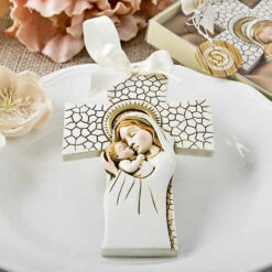 Madonna And Child Hanging Cross Ornament