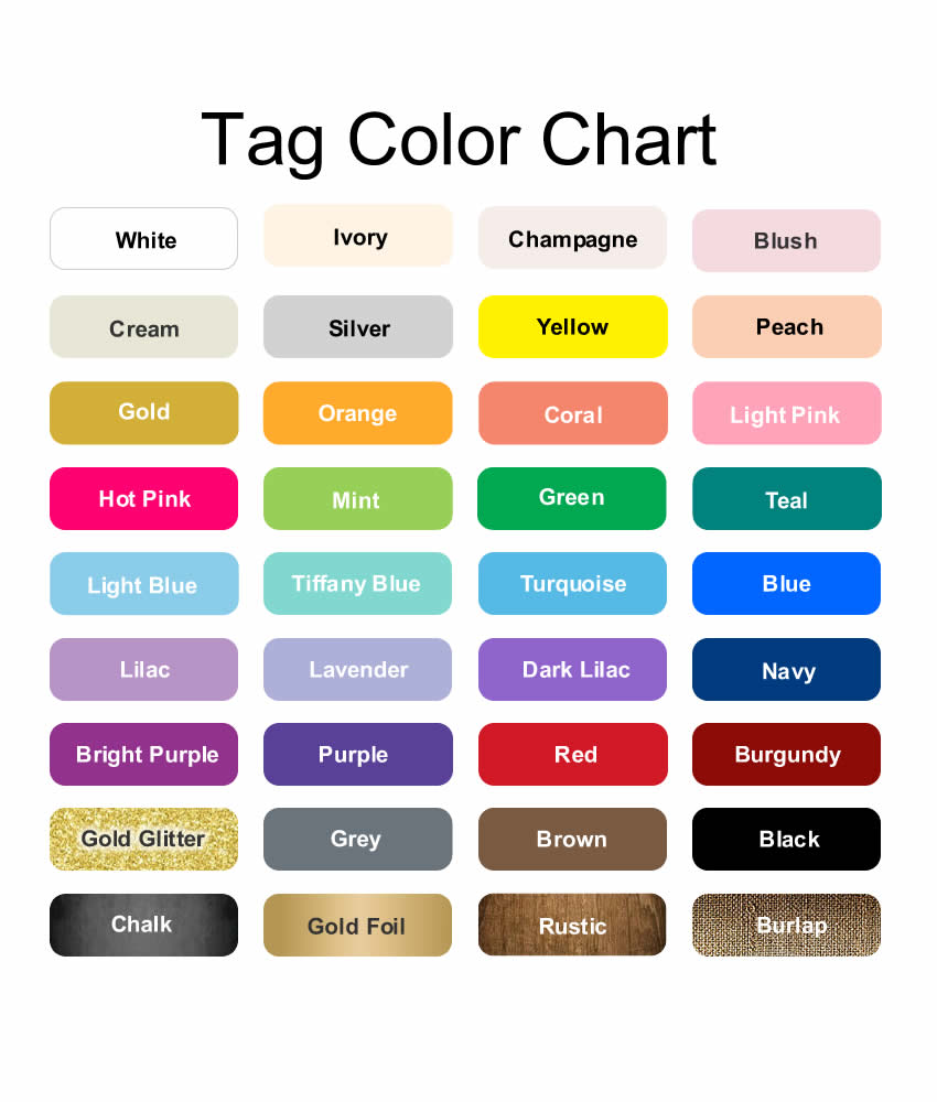 tag color options baby shower