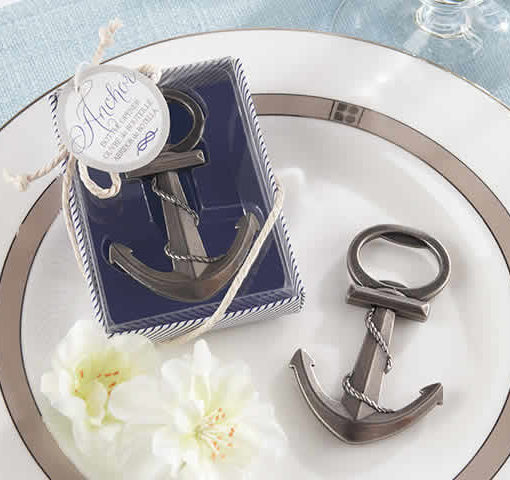 thumbnail image 2 of Nautical Anchor Wine Bottle Stopper - Metal Silver - Anniversary Wedding Gift 2 of 3