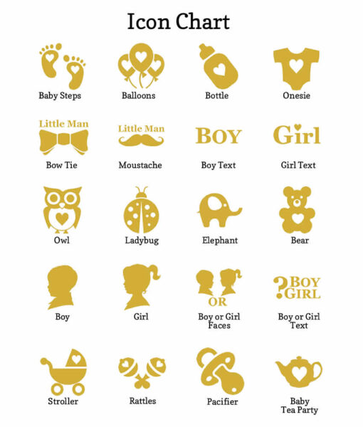 baby shower icon chart