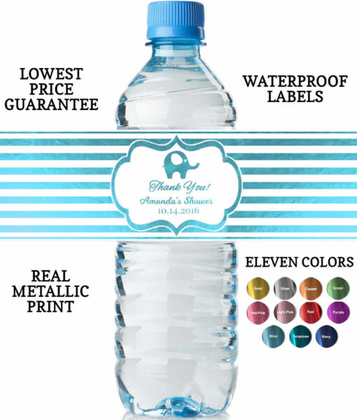 water bottle labels baby boy shower