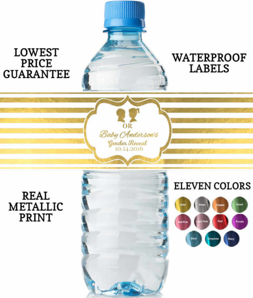water bottle labels for gender reveal