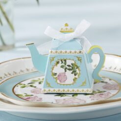 Blue Teapot Wedding Favor Box
