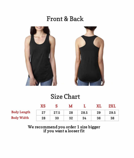 tank tops size chart