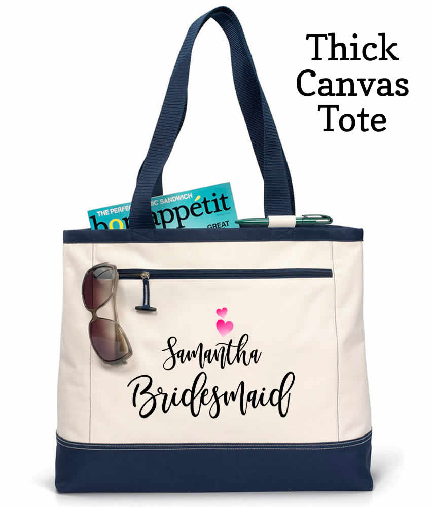 Wedding Totes For Guests - REAL Metallic Prints, Cotton Canvas Totes