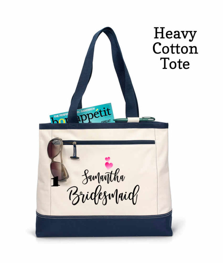 Personalized Tote Bags For Wedding - REAL Metallic Prints