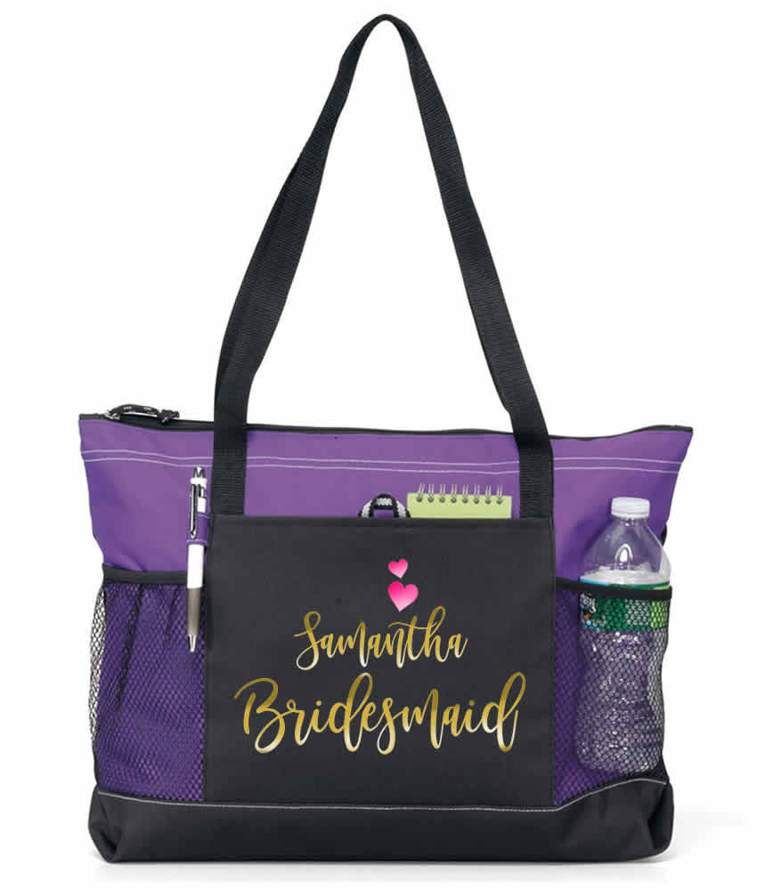 zippered tote with contents