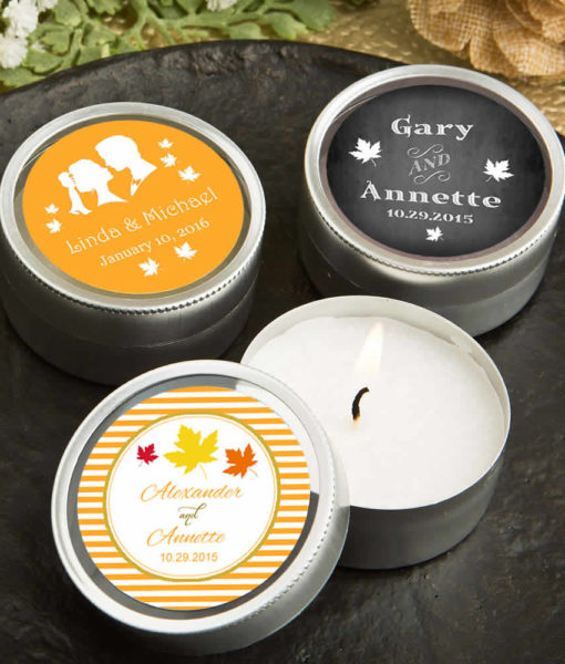 fall candle wedding favors
