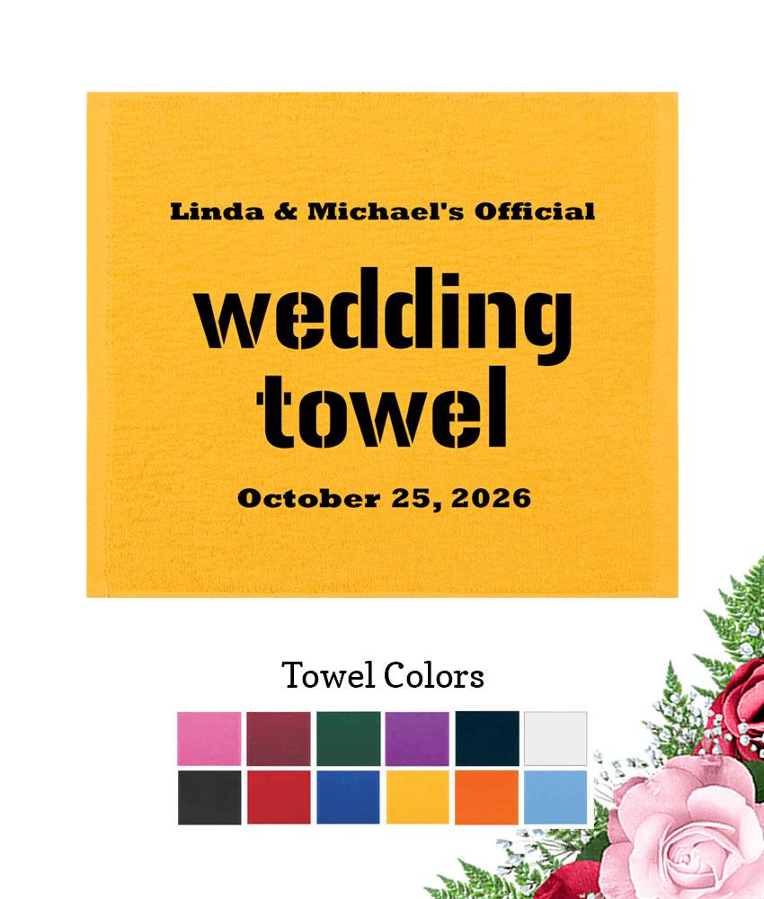 personalized custom wedding rally towels