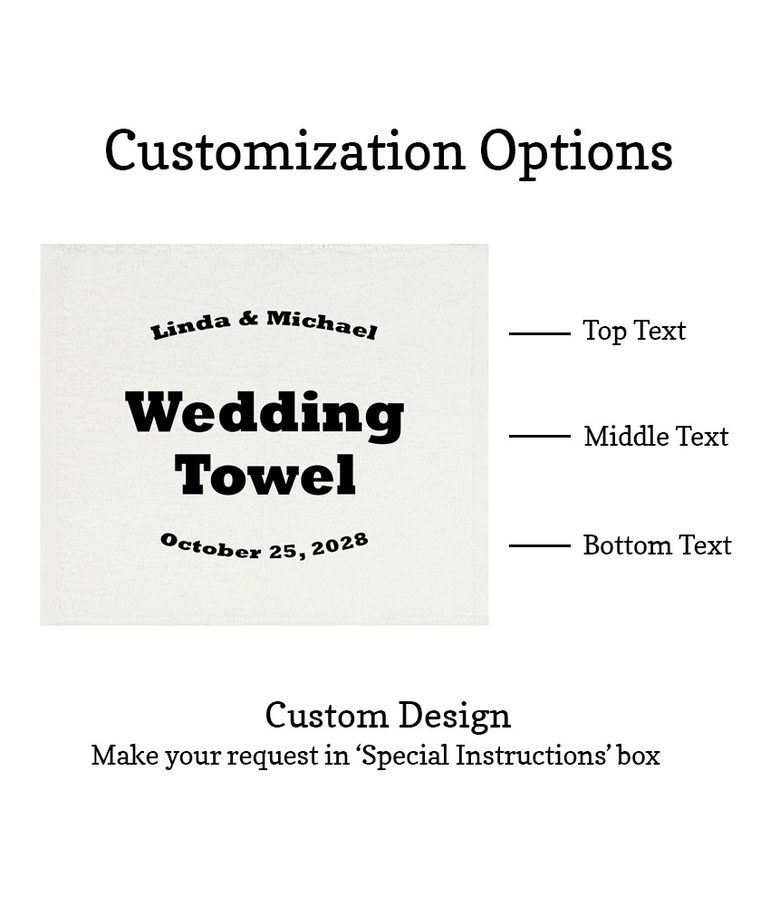 personalized wedding rally towels customization option personalized wedding rally towels customization option