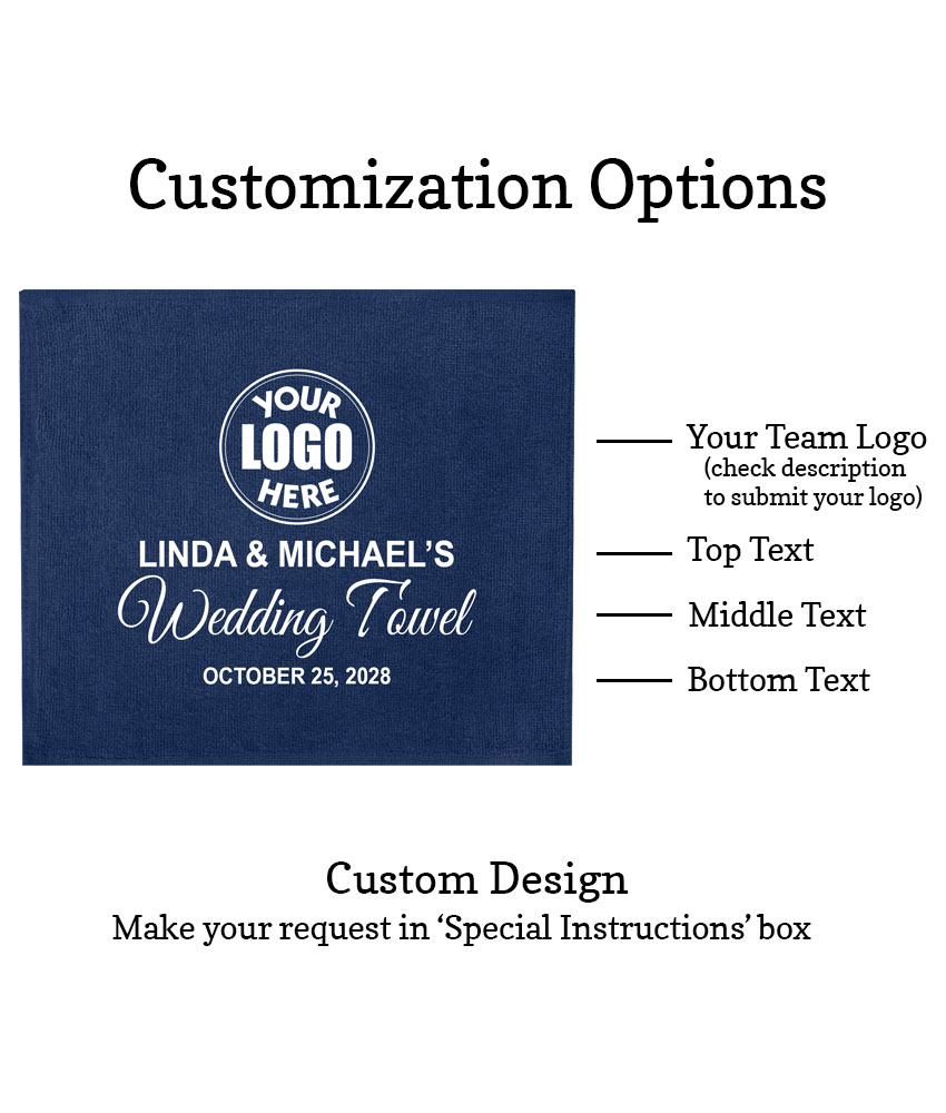 personalized wedding rally towels your team logo customization options personalized wedding rally towels your team logo customization options