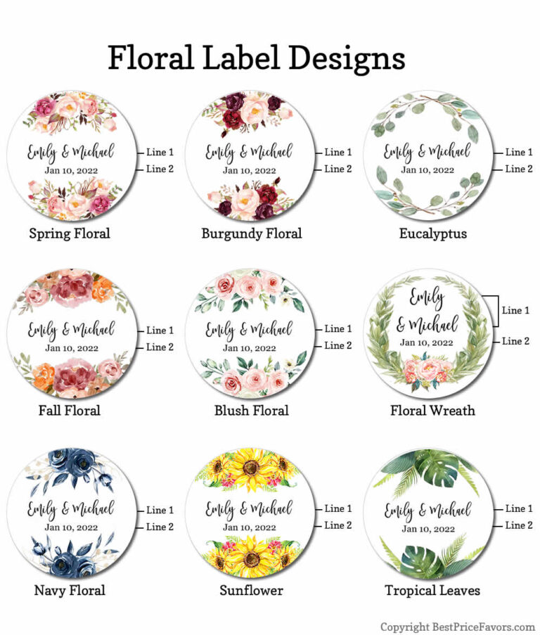 Floral Personalized Candles Round Vanilla Scent LOWEST Price