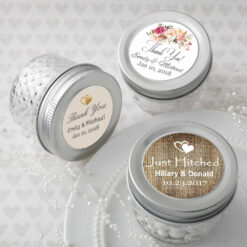 Personalized mason jars, mason jar wedding favors