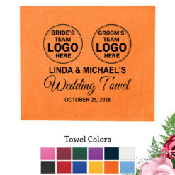 personalized wedding rally towels bride and groom team logos