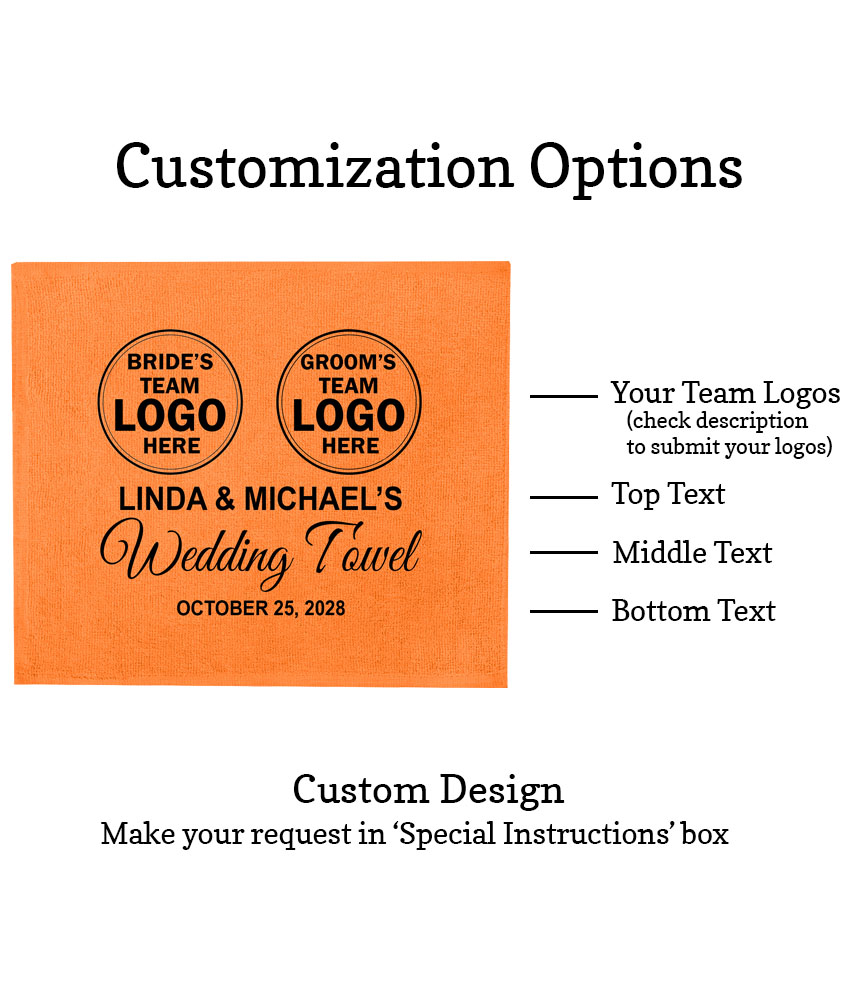 personalized wedding rally towels bride and groom team logos customization options personalized wedding rally towels bride and groom team logos customization options