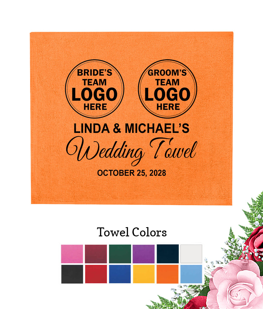 personalized wedding rally towels bride and groom team logos personalized wedding rally towels bride and groom team logos