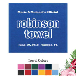 personalized wedding rally towels last name wedding favors