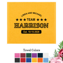 personalized wedding rally towels team last name