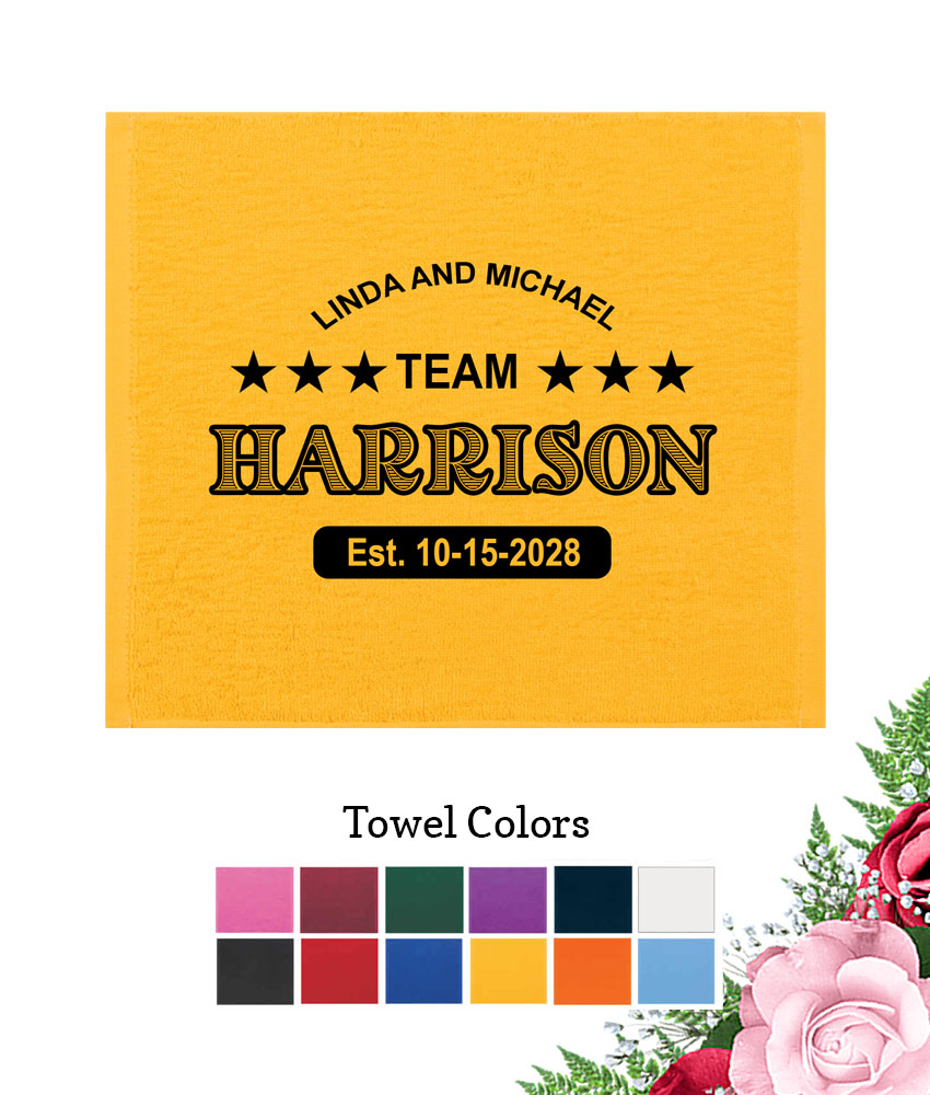 personalized wedding rally towels team last name personalized wedding rally towels team last name
