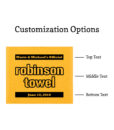 wedding towels middle text customization options