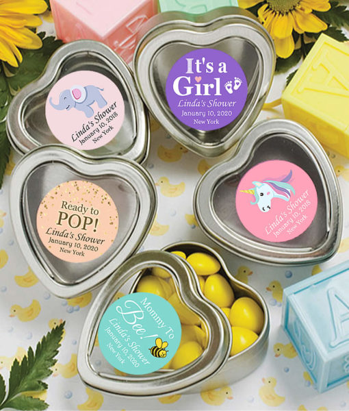 baby girl heart mint tin