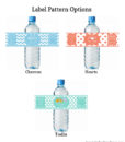 water bottle label pattern options 2