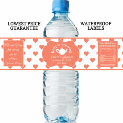 water bottle labels - baby is brewing