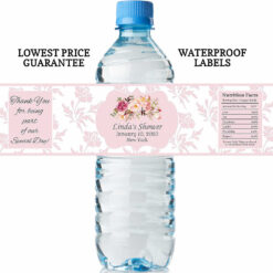 water bottle labels floral