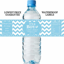water bottle labels - it's a boy