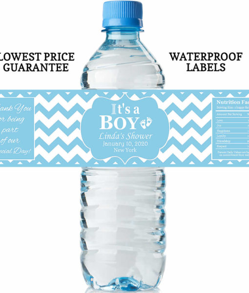 water bottle labels - it's a boy