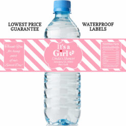 water bottle labels - it's a girl