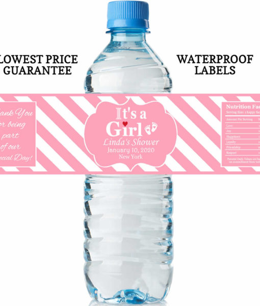 water bottle labels - it's a girl