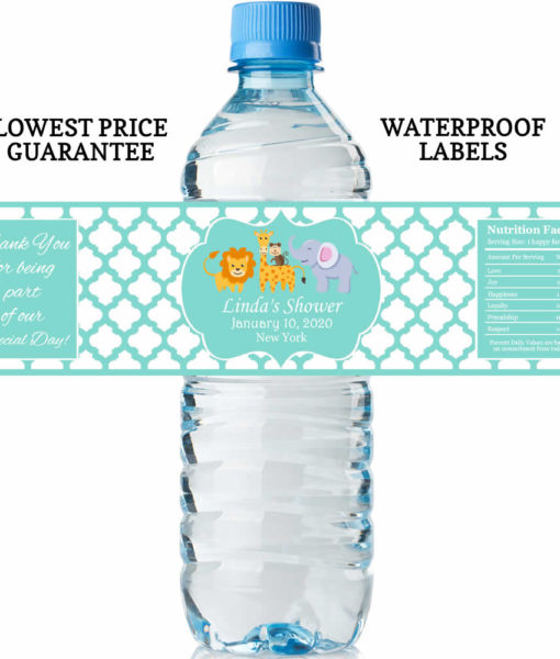 safari water bottle labels