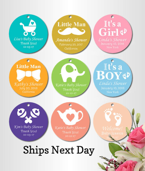 personalized baby shower favor tags