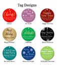 holiday party favors tag design chart text
