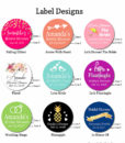 bridal shower label designs