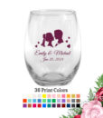 couple wedding wine glasses