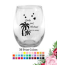 palm trees custom wine glasses