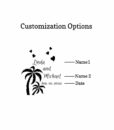 palm trees glassware customization options