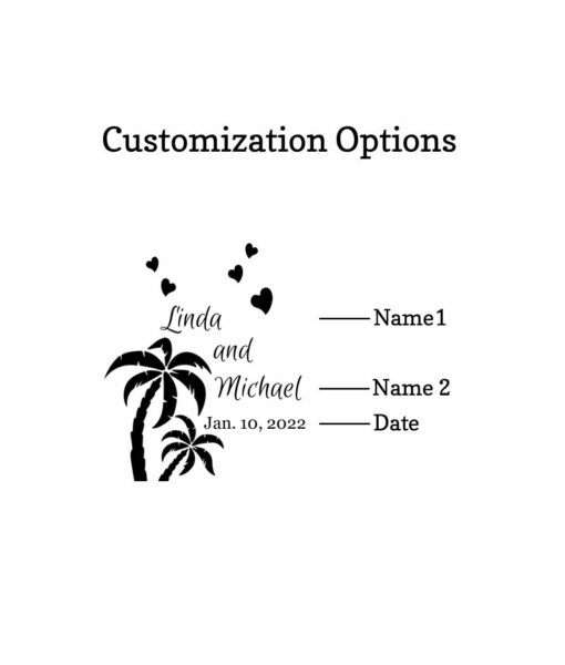 palm trees glassware customization options
