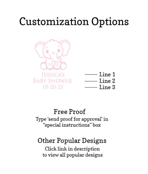baby elephant customization option free proof