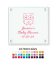 baby owl baby shower glass coasters